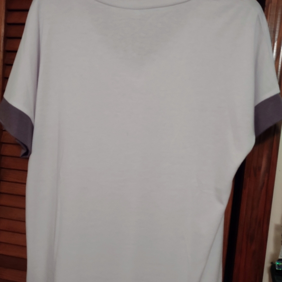 Women's white blouse with gray sleeves - Picture 2 of 4